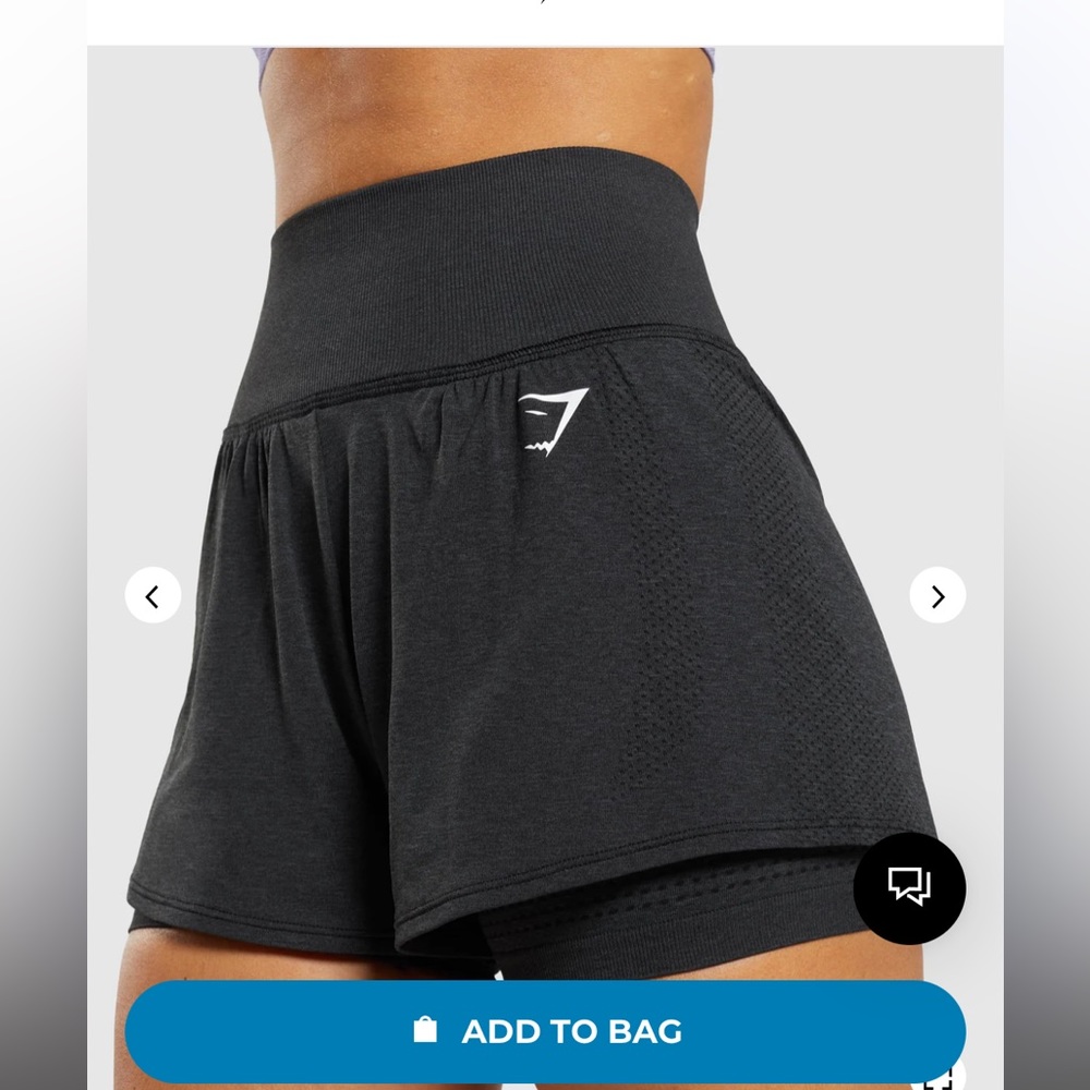 💖BOGO free Gymshark Black high waisted running short compression shorts medium